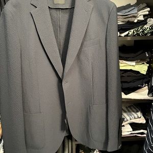 Hugo Boss Navy Seersucker Blazer